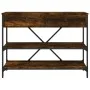 Mesa consola cajones estantes madera ingeniería roble ahumado de , Mesas auxiliares - Ref: Foro24-833405, Precio: 95,03 €, De...