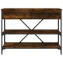 Mesa consola cajones estantes madera ingeniería roble ahumado de , Mesas auxiliares - Ref: Foro24-833405, Precio: 96,45 €, De...