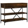 Mesa consola cajones estantes madera ingeniería roble ahumado de , Mesas auxiliares - Ref: Foro24-833405, Precio: 95,03 €, De...