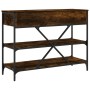 Mesa consola cajones estantes madera ingeniería roble ahumado de , Mesas auxiliares - Ref: Foro24-833405, Precio: 96,45 €, De...