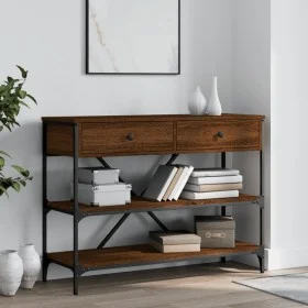 Mesa consola cajones estantes madera de ingeniería roble marrón de , Mesas auxiliares - Ref: Foro24-833407, Precio: 104,14 €,...