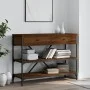Mesa consola cajones estantes madera de ingeniería roble marrón de , Mesas auxiliares - Ref: Foro24-833407, Precio: 104,14 €,...
