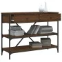 Mesa consola cajones estantes madera de ingeniería roble marrón de , Mesas auxiliares - Ref: Foro24-833407, Precio: 104,14 €,...