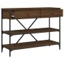 Mesa consola cajones estantes madera de ingeniería roble marrón de , Mesas auxiliares - Ref: Foro24-833407, Precio: 104,14 €,...