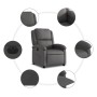 Sillón reclinable eléctrico de cuero auténtico gris en Sillones | Comprar online en Foru.es