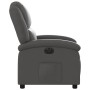 Sillón reclinable eléctrico de cuero auténtico gris en Sillones | Comprar online en Foru.es