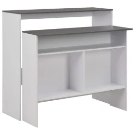 Mesa de bar con 2 tableros blanco y gris 130x40x120 cm de , Mesas de cocina y de comedor - Ref: Foro24-280221, Precio: 185,63...