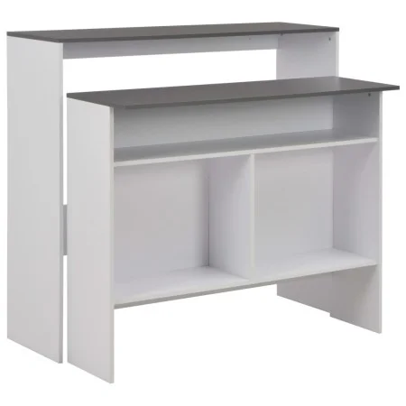 Mesa de bar con 2 tableros blanco y gris 130x40x120 cm de , Mesas de cocina y de comedor - Ref: Foro24-280221, Precio: 185,63...
