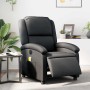 Sillón reclinable de masaje eléctrico cuero auténtico negro en Sillones | Comprar online en Foru.es