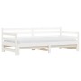 Sofá cama nido madera maciza de pino blanco 90x200 cm de , Camas y somieres - Ref: Foro24-836148, Precio: 200,12 €, Descuento: %