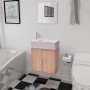 Conjunto de mueble y lavabo 3 piezas beige de vidaXL, Muebles de baño - Ref: Foro24-272228, Precio: 137,06 €, Descuento: %