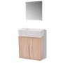 Conjunto de mueble y lavabo 3 piezas beige de vidaXL, Muebles de baño - Ref: Foro24-272228, Precio: 137,06 €, Descuento: %