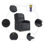 Sillón reclinable de masaje eléctrico cuero auténtico negro en Sillones | Comprar online en Foru.es