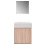 Conjunto de mueble y lavabo 3 piezas beige de vidaXL, Muebles de baño - Ref: Foro24-272228, Precio: 137,06 €, Descuento: %