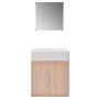 Conjunto de mueble y lavabo 3 piezas beige de vidaXL, Muebles de baño - Ref: Foro24-272228, Precio: 118,75 €, Descuento: %