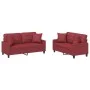 Juego de sofás con cojines 2 piezas cuero sintético rojo tinto de , Sofás - Ref: Foro24-3201371, Precio: 479,04 €, Descuento: %