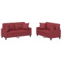 Juego de sofás con cojines 2 piezas cuero sintético rojo tinto de , Sofás - Ref: Foro24-3201371, Precio: 486,17 €, Descuento: %