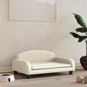 Cama para perros de cuero sintético crema 70x45x30 cm en Camas para perros | Comprar online en Foru.es