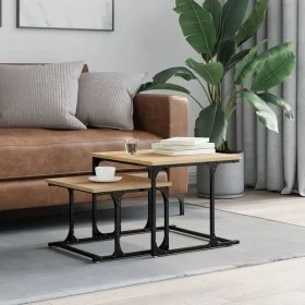 Mesa de centro apilable 2 pzas madera ingeniería roble Sonoma de , Mesas de centro - Ref: Foro24-833369, Precio: 43,33 €, Des...