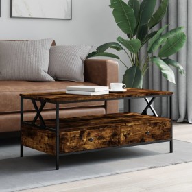 Mesa de centro madera de ingeniería roble ahumado 100x51x45 cm de , Mesas de centro - Ref: Foro24-835301, Precio: 93,64 €, De...