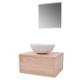 Conjunto de mueble y lavabo 3 piezas beige de vidaXL, Muebles de baño - Ref: Foro24-272226, Precio: 126,93 €, Descuento: %