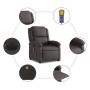 Sillón de masaje eléctrico cuero auténtico marrón oscuro en Sillones | Comprar online en Foru.es