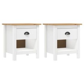 Mesitas de noche 2 uds Hill madera maciza de pino 46x35x49,5 cm de vidaXL, Mesitas de noche - Ref: Foro24-288970, Precio: 85,...