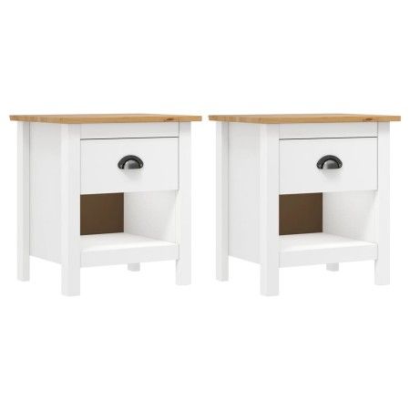 Mesitas de noche 2 uds Hill madera maciza de pino 46x35x49,5 cm de vidaXL, Mesitas de noche - Ref: Foro24-288970, Precio: 85,...