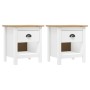 Mesitas de noche 2 uds Hill madera maciza de pino 46x35x49,5 cm de vidaXL, Mesitas de noche - Ref: Foro24-288970, Precio: 85,...