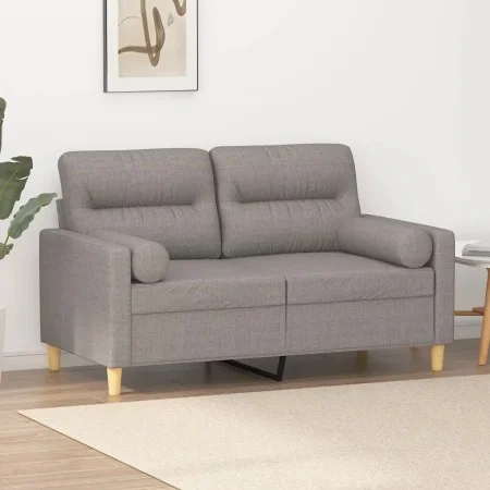 Sofá de 2 plazas con cojines tela gris taupe 120 cm de , Sofás - Ref: Foro24-3200820, Precio: 243,25 €, Descuento: %