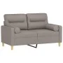 Sofá de 2 plazas con cojines tela gris taupe 120 cm de , Sofás - Ref: Foro24-3200820, Precio: 243,25 €, Descuento: %