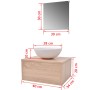Conjunto de mueble y lavabo 3 piezas beige de vidaXL, Muebles de baño - Ref: Foro24-272226, Precio: 126,93 €, Descuento: %