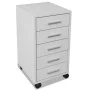 Office chest of drawers with wheels 5 white drawers by vidaXL, Lockers and storage cabinets - Ref: Foro24-243064, Price: 80,1...