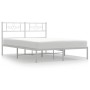 Estructura de cama de metal con cabecero blanca 135x190 cm de , Camas y somieres - Ref: Foro24-355315, Precio: 99,18 €, Descu...