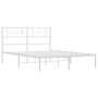 Estructura de cama de metal con cabecero blanca 135x190 cm de , Camas y somieres - Ref: Foro24-355315, Precio: 99,18 €, Descu...