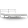 Metal bed frame with white headboard 193x203 cm by , Beds and slatted bases - Ref: Foro24-355322, Price: 109,19 €, Discount: %