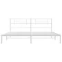 Metal bed frame with white headboard 193x203 cm by , Beds and slatted bases - Ref: Foro24-355322, Price: 109,19 €, Discount: %