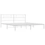 Metal bed frame with white headboard 193x203 cm by , Beds and slatted bases - Ref: Foro24-355322, Price: 109,19 €, Discount: %