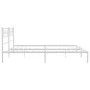 Metal bed frame with white headboard 193x203 cm by , Beds and slatted bases - Ref: Foro24-355322, Price: 109,19 €, Discount: %