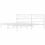 Metal bed frame with white headboard 193x203 cm by , Beds and slatted bases - Ref: Foro24-355322, Price: 109,19 €, Discount: %