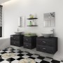 Conjunto de muebles de baño y lavabo 7 piezas negro de vidaXL, Muebles de baño - Ref: Foro24-272231, Precio: 401,27 €, Descue...