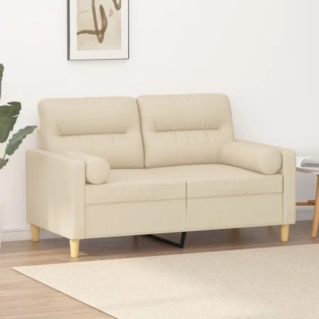 2-seater sofa with cream fabric cushions 120 cm by , Sofas - Ref: Foro24-3200815, Price: 233,87 €, Discount: %
