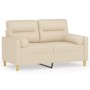 Sofá de 2 plazas con cojines tela color crema 120 cm de , Sofás - Ref: Foro24-3200815, Precio: 237,92 €, Descuento: %