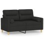 Sofá de 2 plazas con cojines tela negro 120 cm de , Sofás - Ref: Foro24-3200817, Precio: 200,27 €, Descuento: %