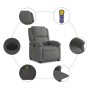 Sillón reclinable de masaje eléctrico cuero auténtico gris en Sillones | Comprar online en Foru.es
