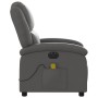 Sillón reclinable de masaje eléctrico cuero auténtico gris en Sillones | Comprar online en Foru.es