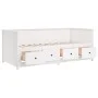 Sofá cama de madera maciza de pino blanco 100x200 cm de , Camas y somieres - Ref: Foro24-820897, Precio: 370,65 €, Descuento: %