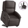 Sillón reclinable elevable cuero auténtico marrón oscuro en Sillones | Comprar online en Foru.es