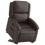 Sillón reclinable elevable cuero auténtico marrón oscuro en Sillones | Comprar online en Foru.es