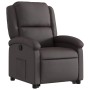 Sillón reclinable elevable cuero auténtico marrón oscuro en Sillones | Comprar online en Foru.es